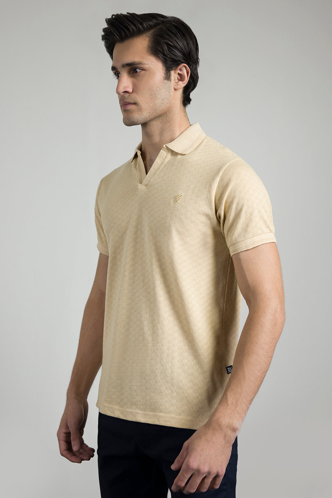 Textured Johnny Collar Polo - 5005
