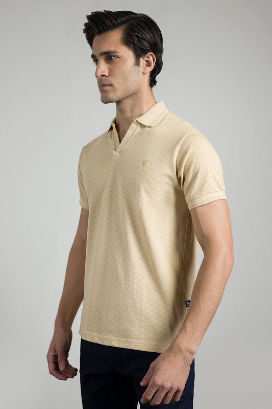 Textured Johnny Collar Polo - 5005