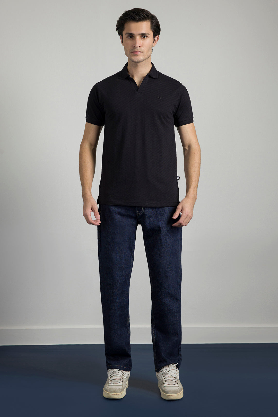 Textured Johnny Collar Polo - 5005