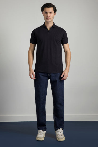 Textured Johnny Collar Polo - 5005