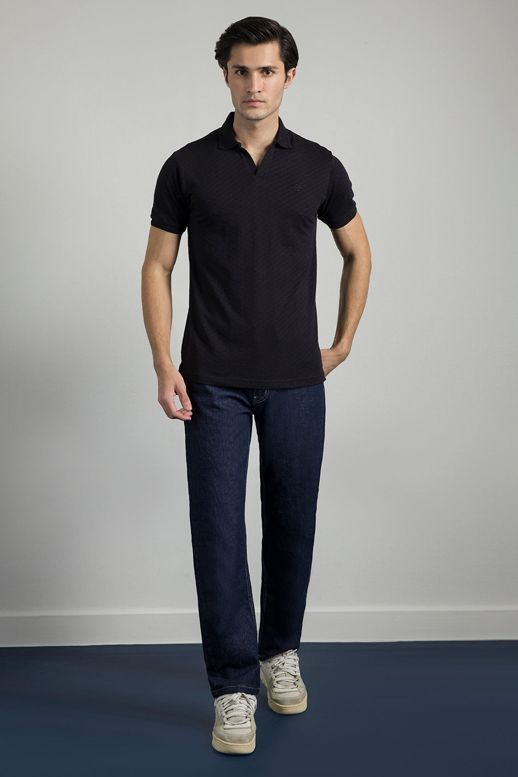 Textured Johnny Collar Polo - 5005