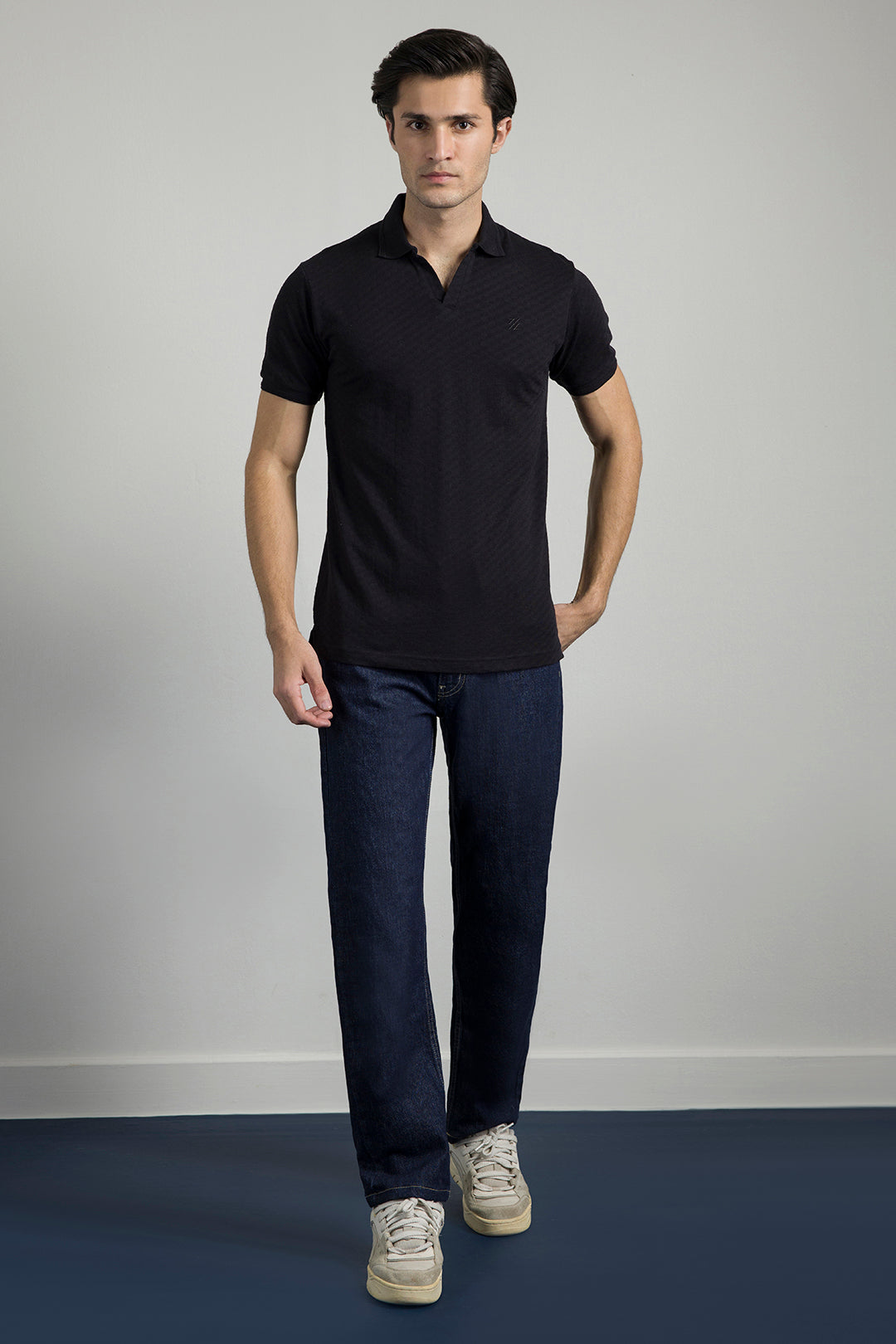 Textured Johnny Collar Polo - 5005