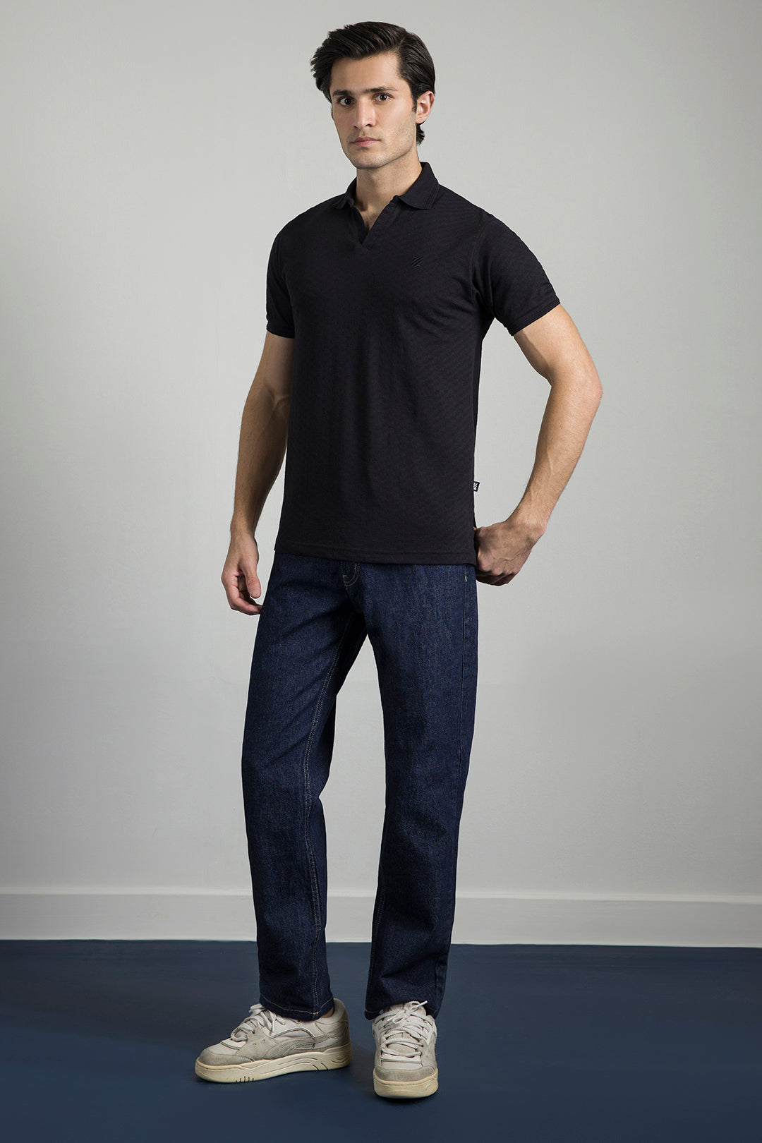 Textured Johnny Collar Polo - 5005