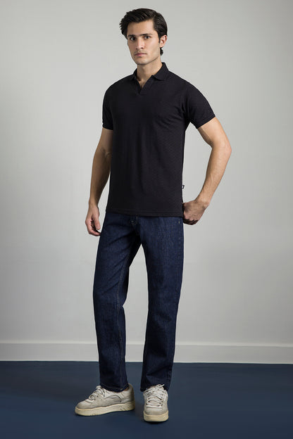 Textured Johnny Collar Polo - 5005