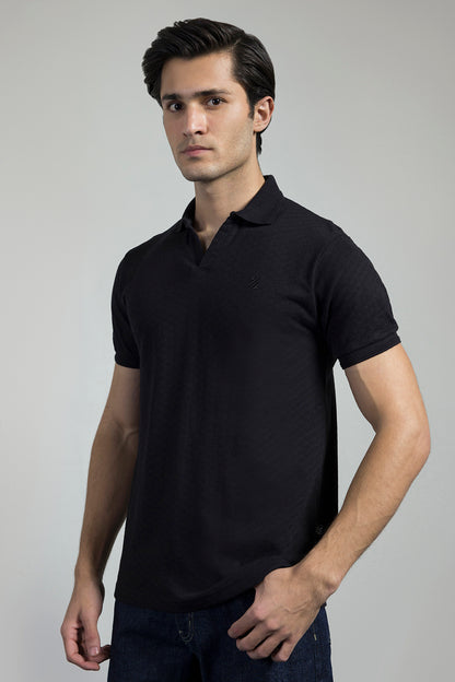 Textured Johnny Collar Polo - 5005