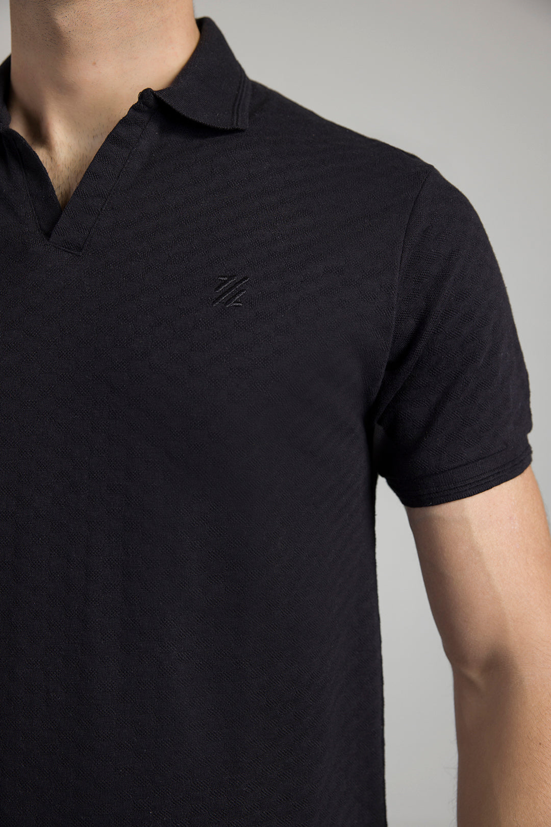 Textured Johnny Collar Polo - 5005