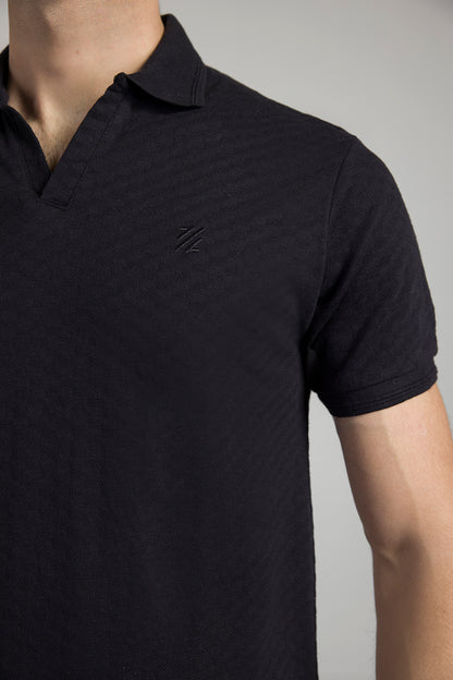 Textured Johnny Collar Polo - 5005