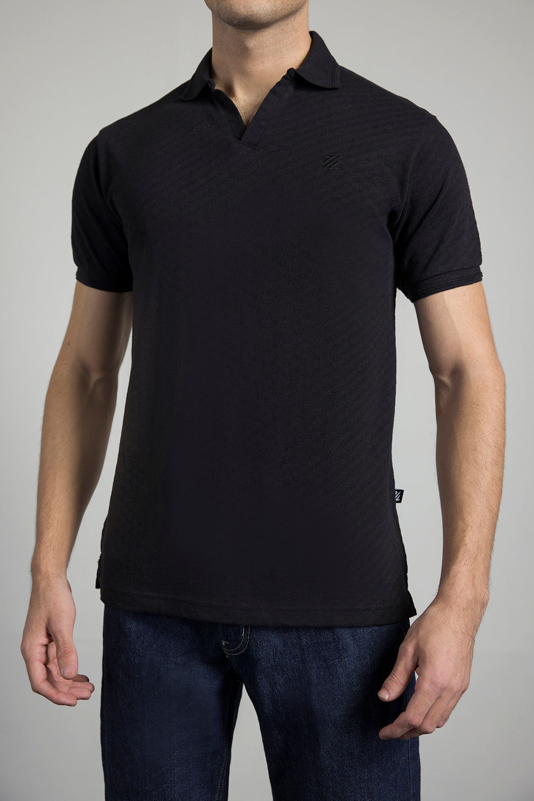 Textured Johnny Collar Polo - 5005