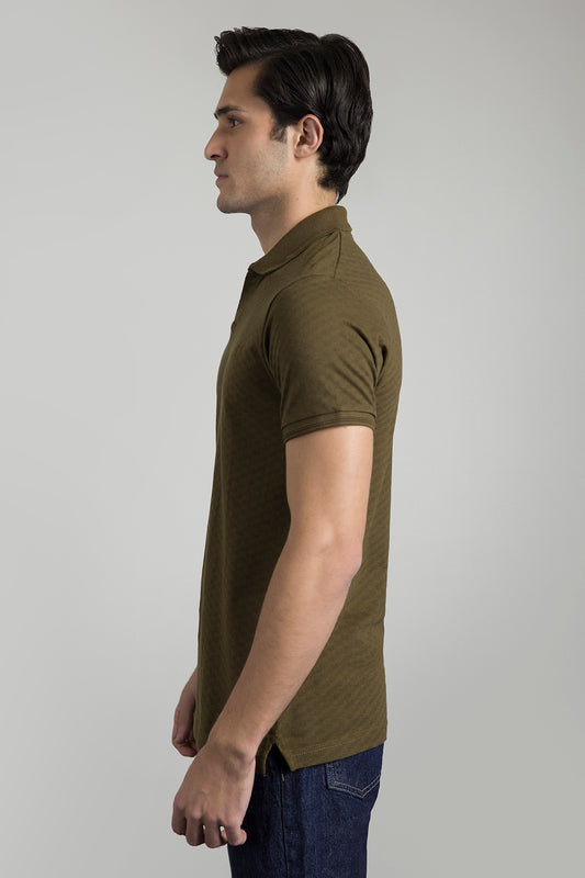 Textured Johnny Collar Polo - 5005