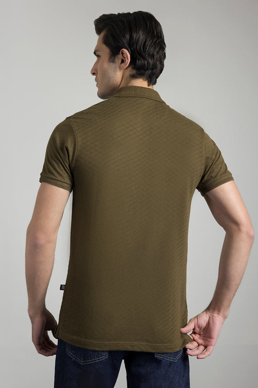 Textured Johnny Collar Polo - 5005