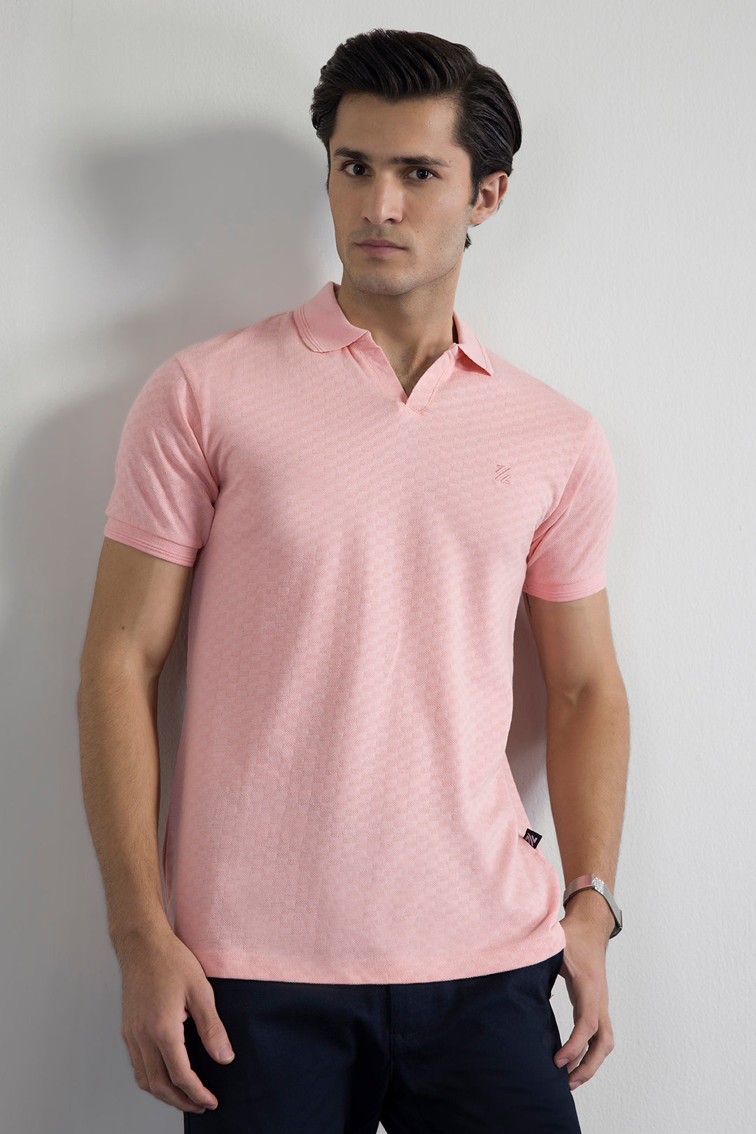 Textured Johnny Collar Polo - 5005