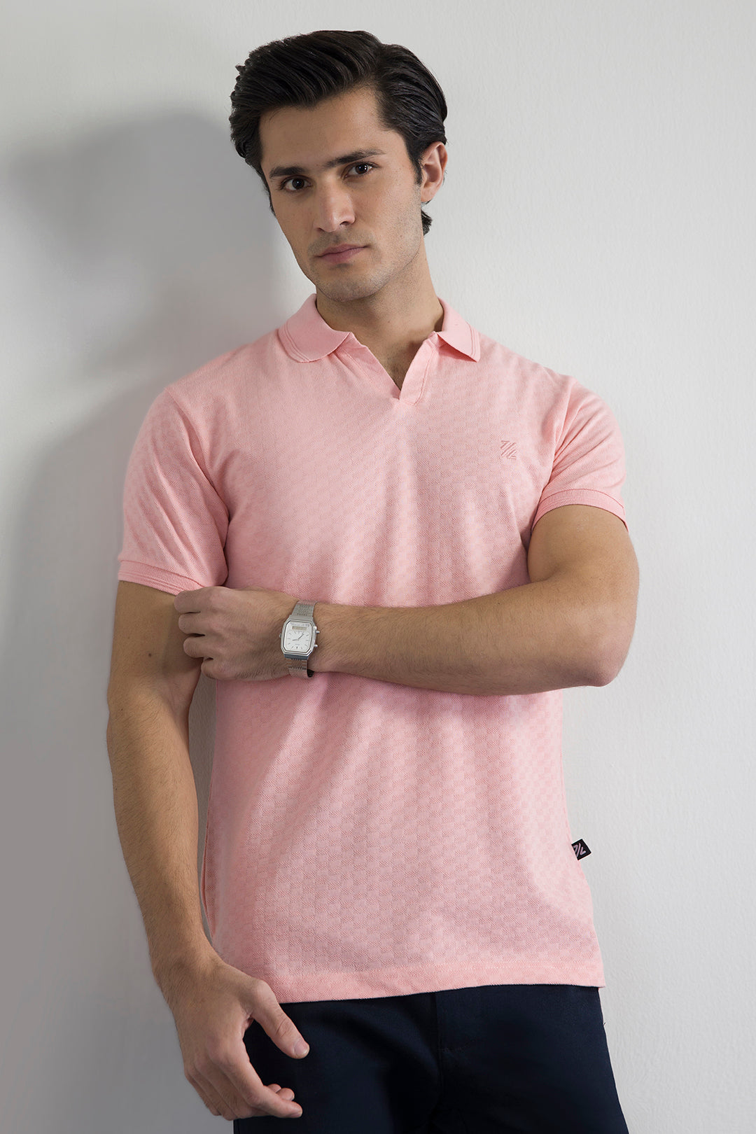 Textured Johnny Collar Polo - 5005
