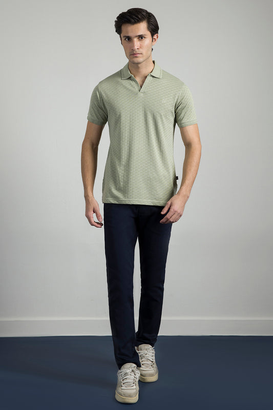 Textured Johnny Collar Polo - 5005