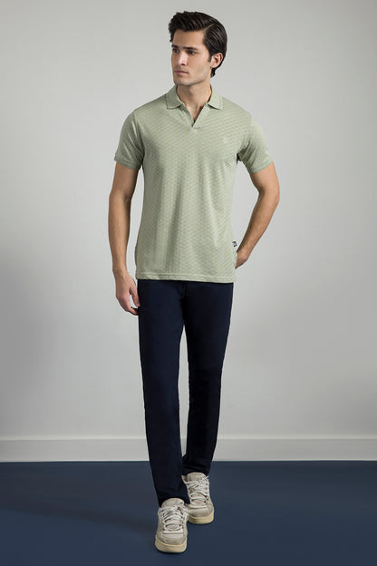 Textured Johnny Collar Polo - 5005