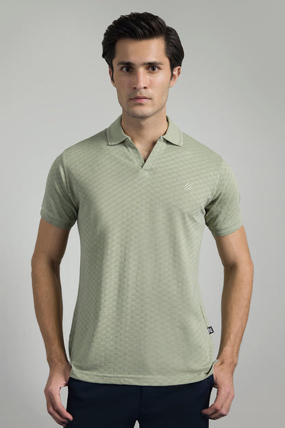 Textured Johnny Collar Polo - 5005