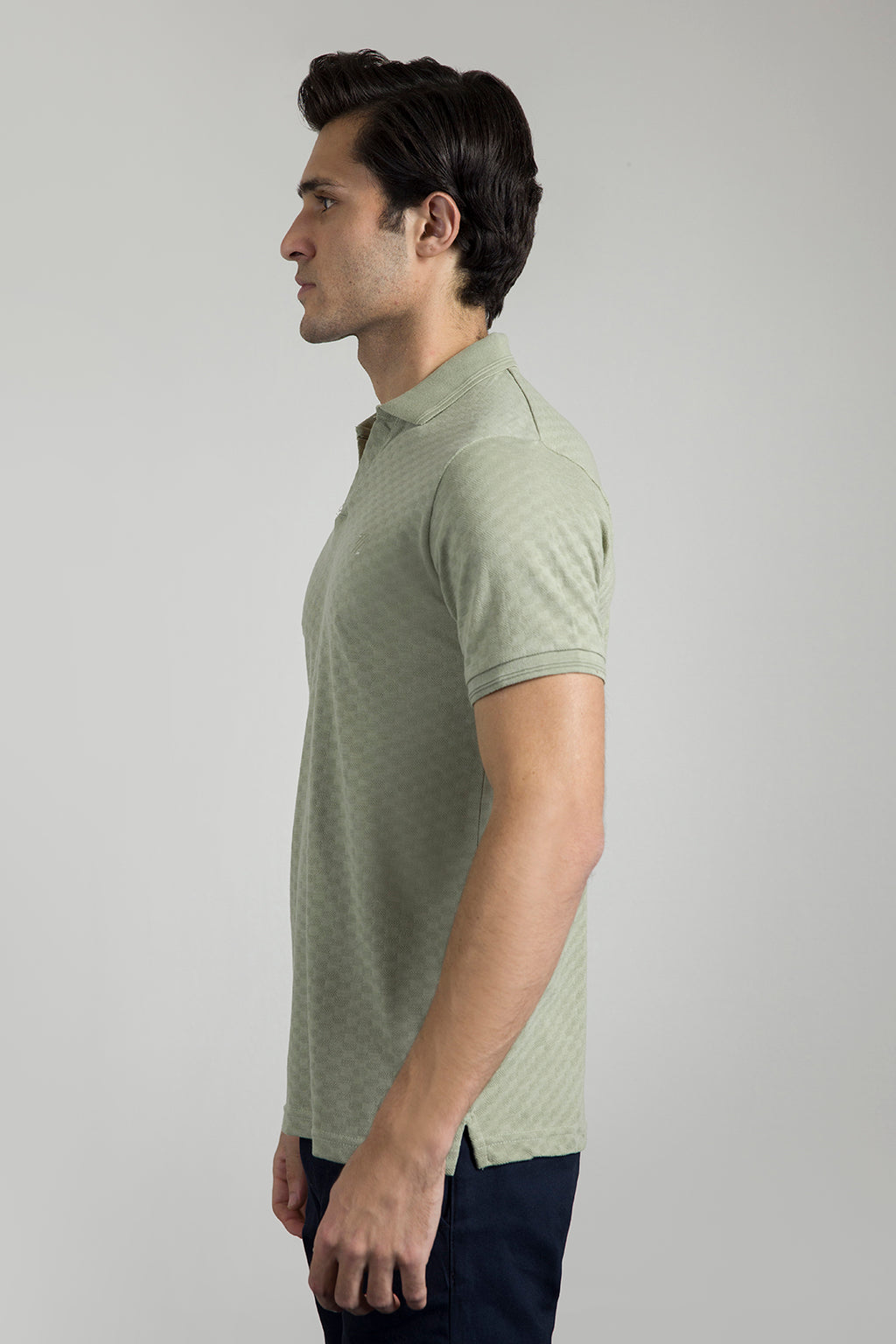 Textured Johnny Collar Polo - 5005