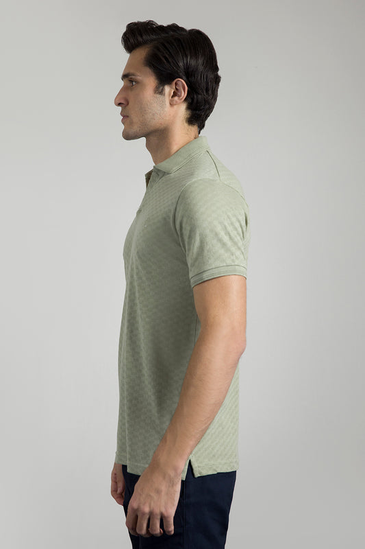 Textured Johnny Collar Polo - 5005