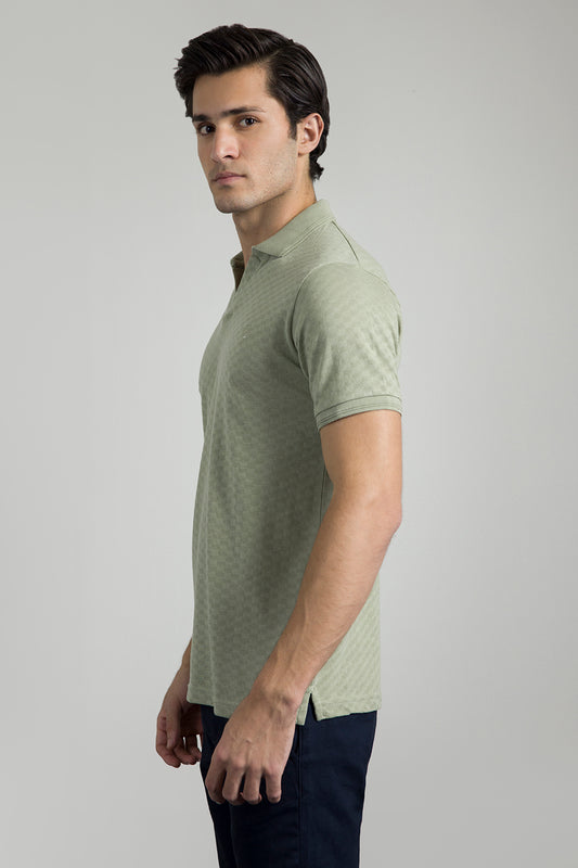 Textured Johnny Collar Polo - 5005