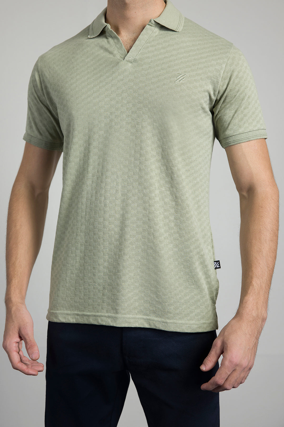 Textured Johnny Collar Polo - 5005