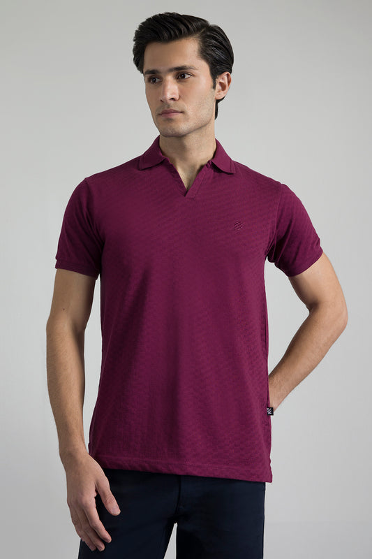 Textured Johnny Collar Polo - 5005