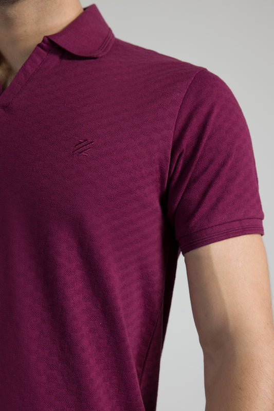 Textured Johnny Collar Polo - 5005