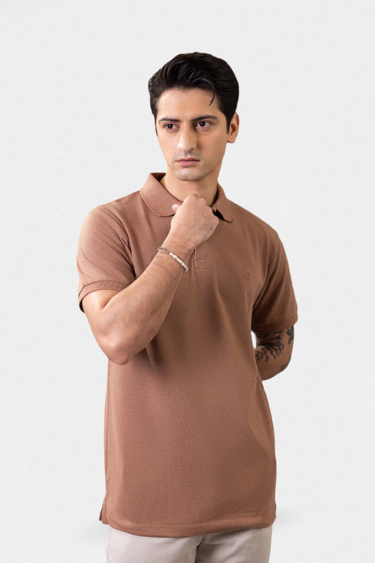 Herringbone Textured Polo - 5001