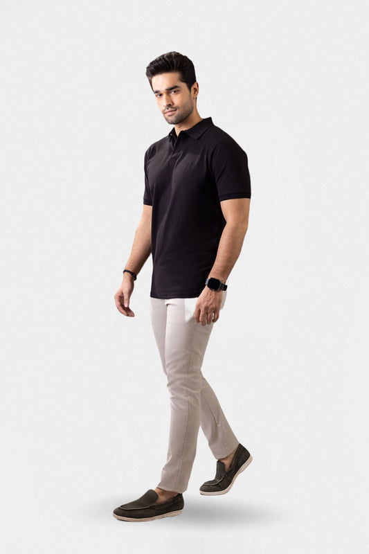 Herringbone Textured Polo - 5001