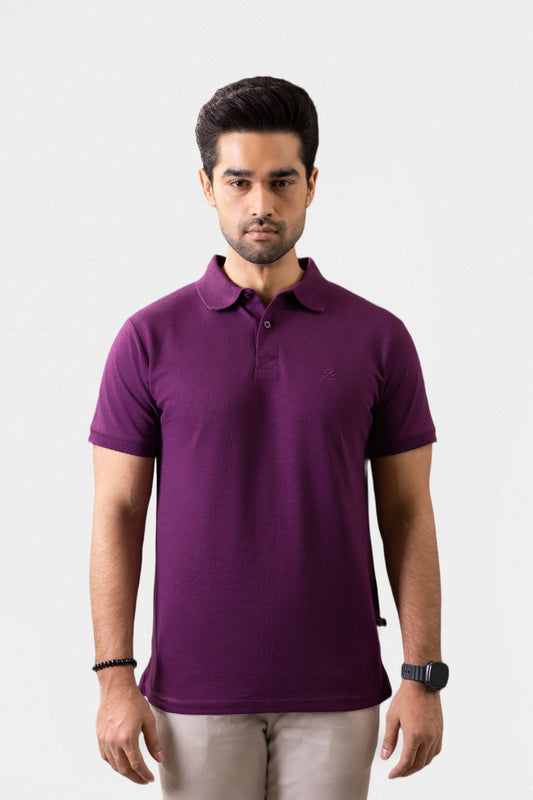 Herringbone Textured Polo - 5001