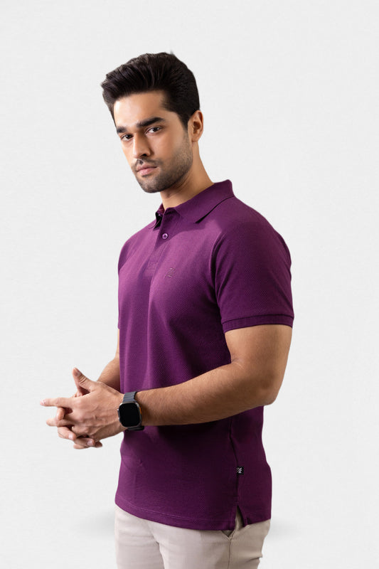 Herringbone Textured Polo - 5001