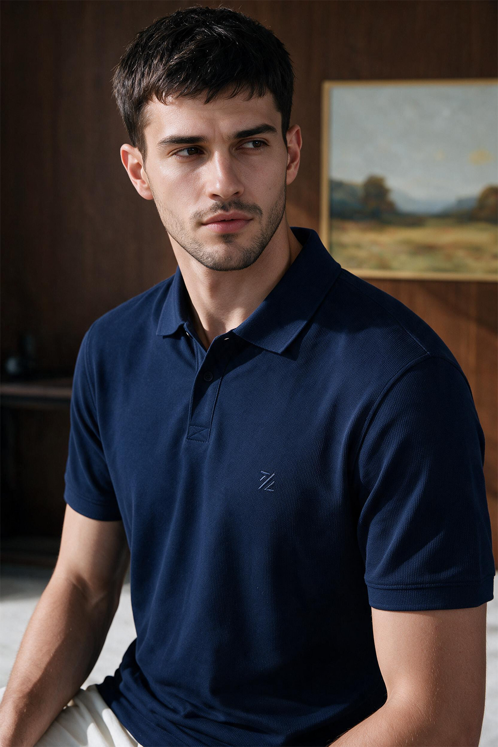 Polka Dot Textured Polo - 6003