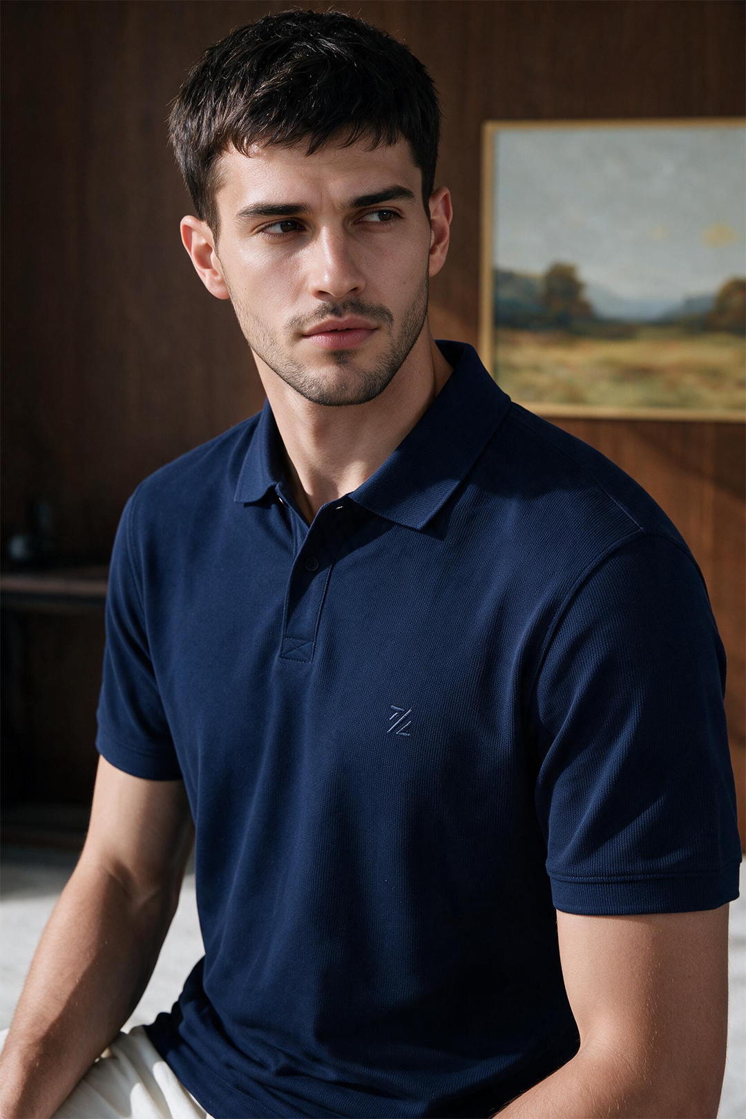Polka Dot Textured Polo - 6003
