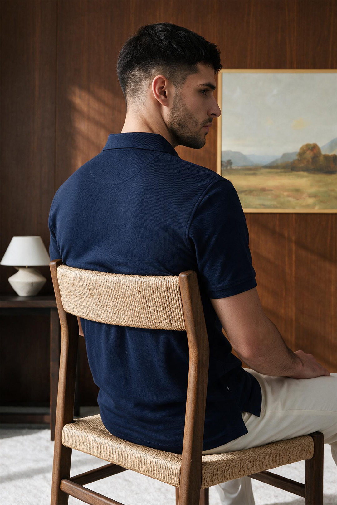 Polka Dot Textured Polo - 6003