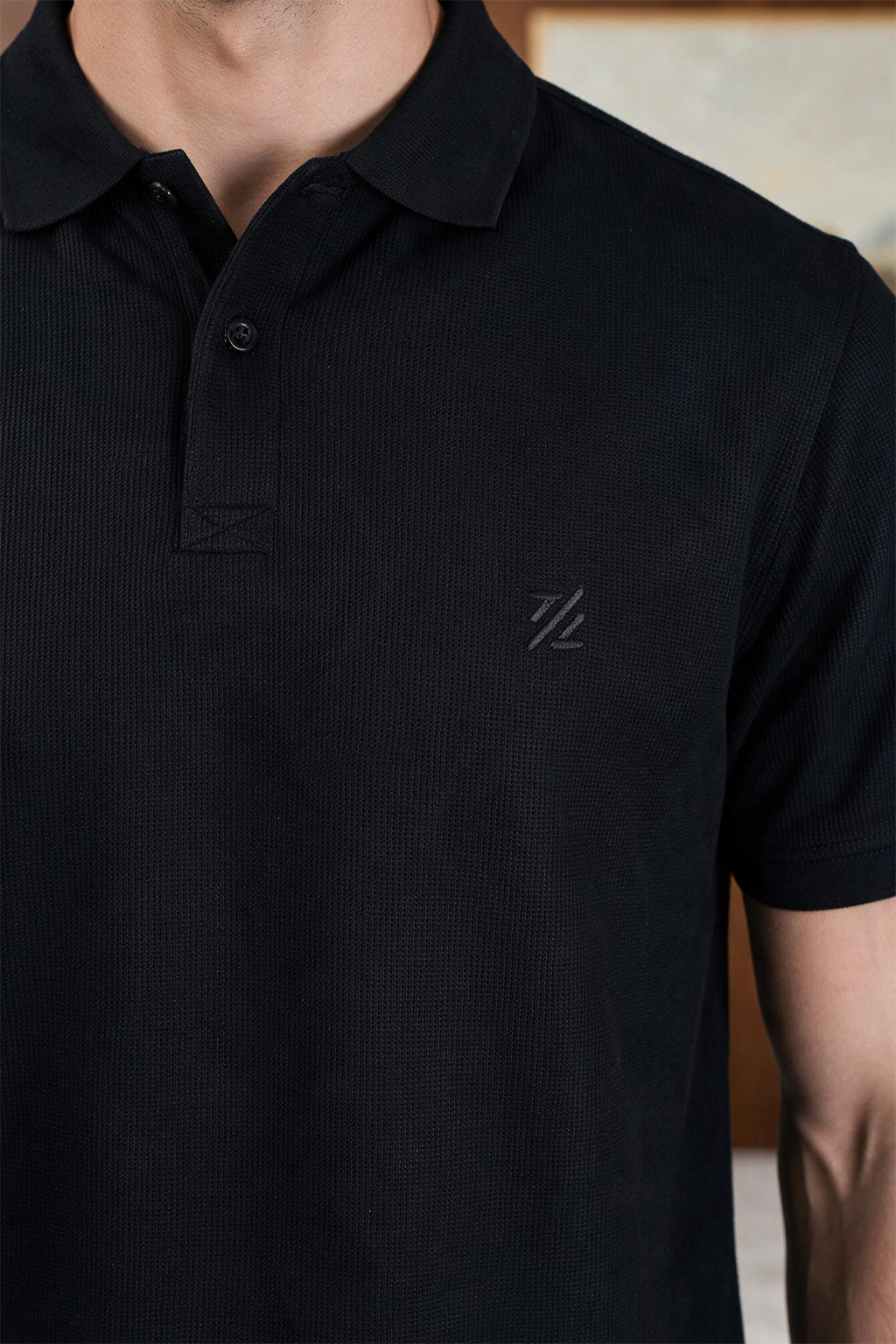 Polka Dot Textured Polo - 6003