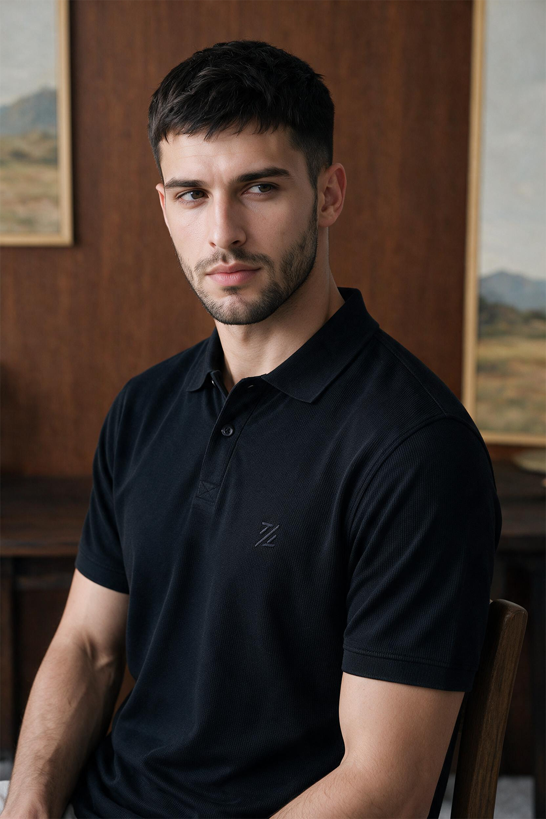 Polka Dot Textured Polo - 6003