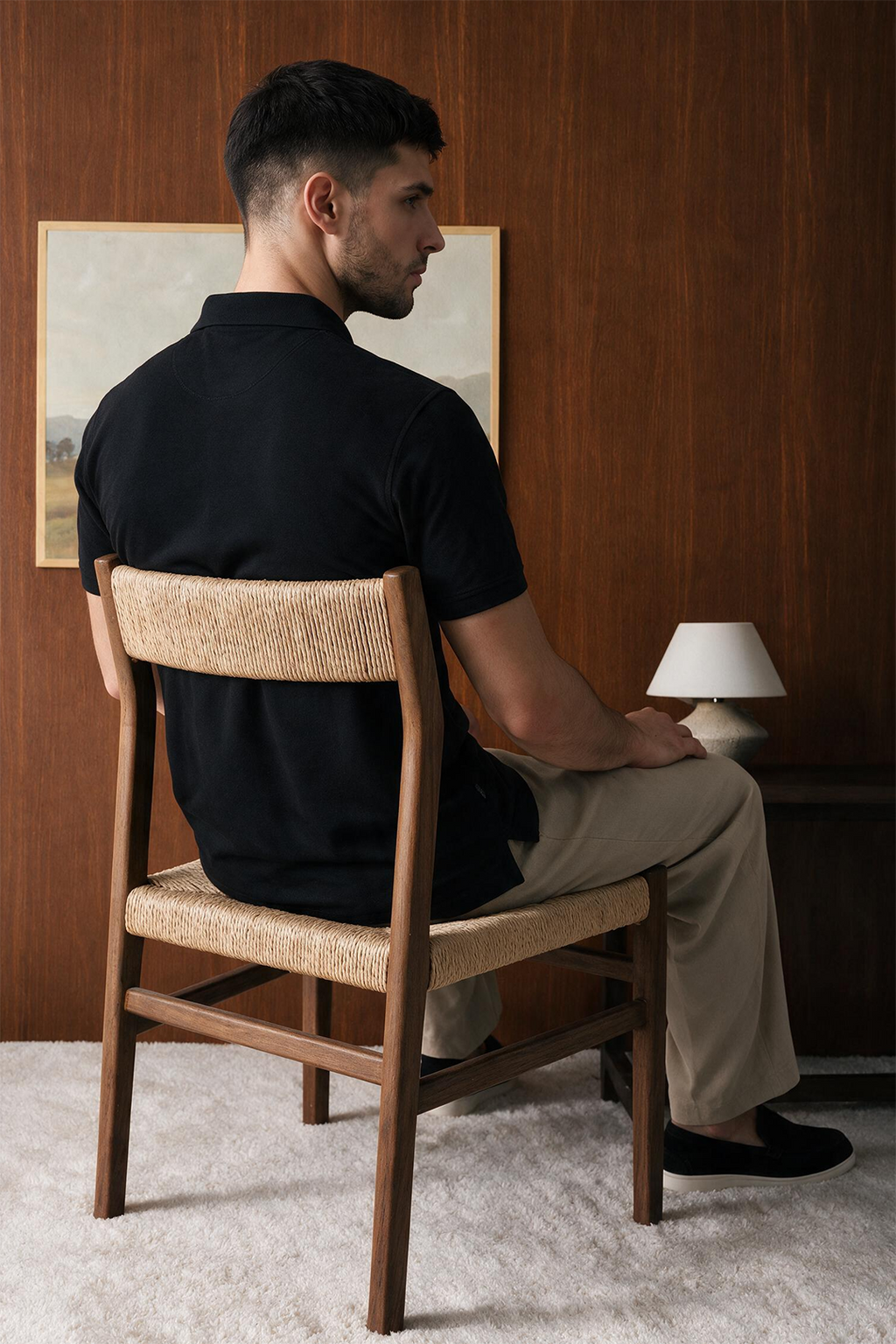 Polka Dot Textured Polo - 6003