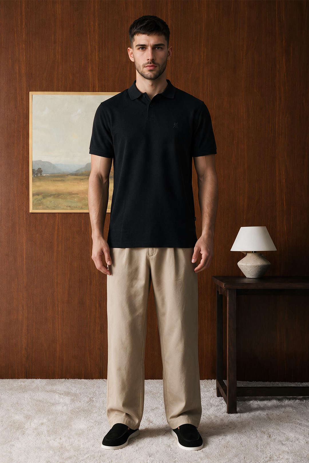 Polka Dot Textured Polo - 6003