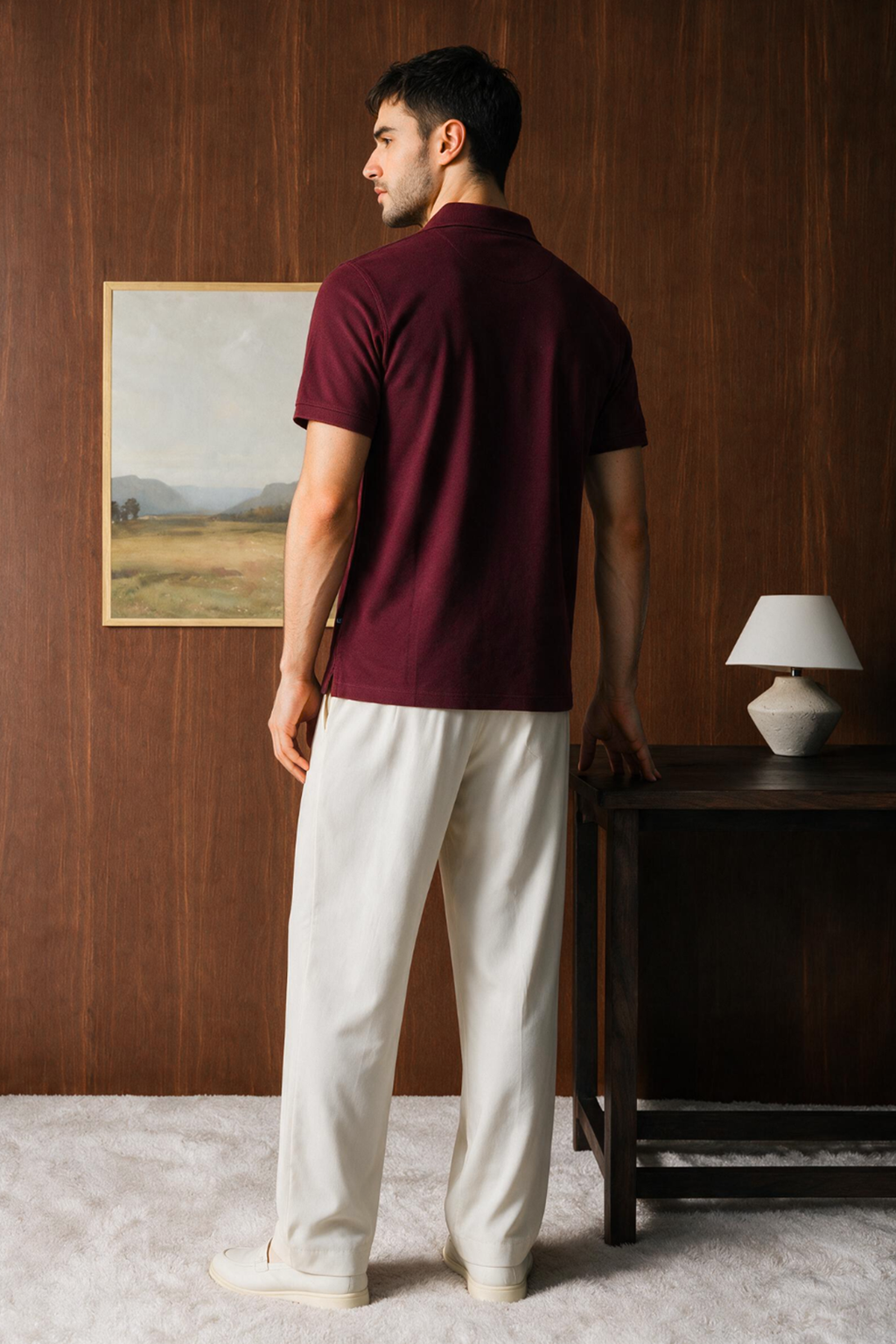 Polka Dot Textured Polo - 6003