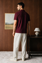 Polka Dot Textured Polo - 6003