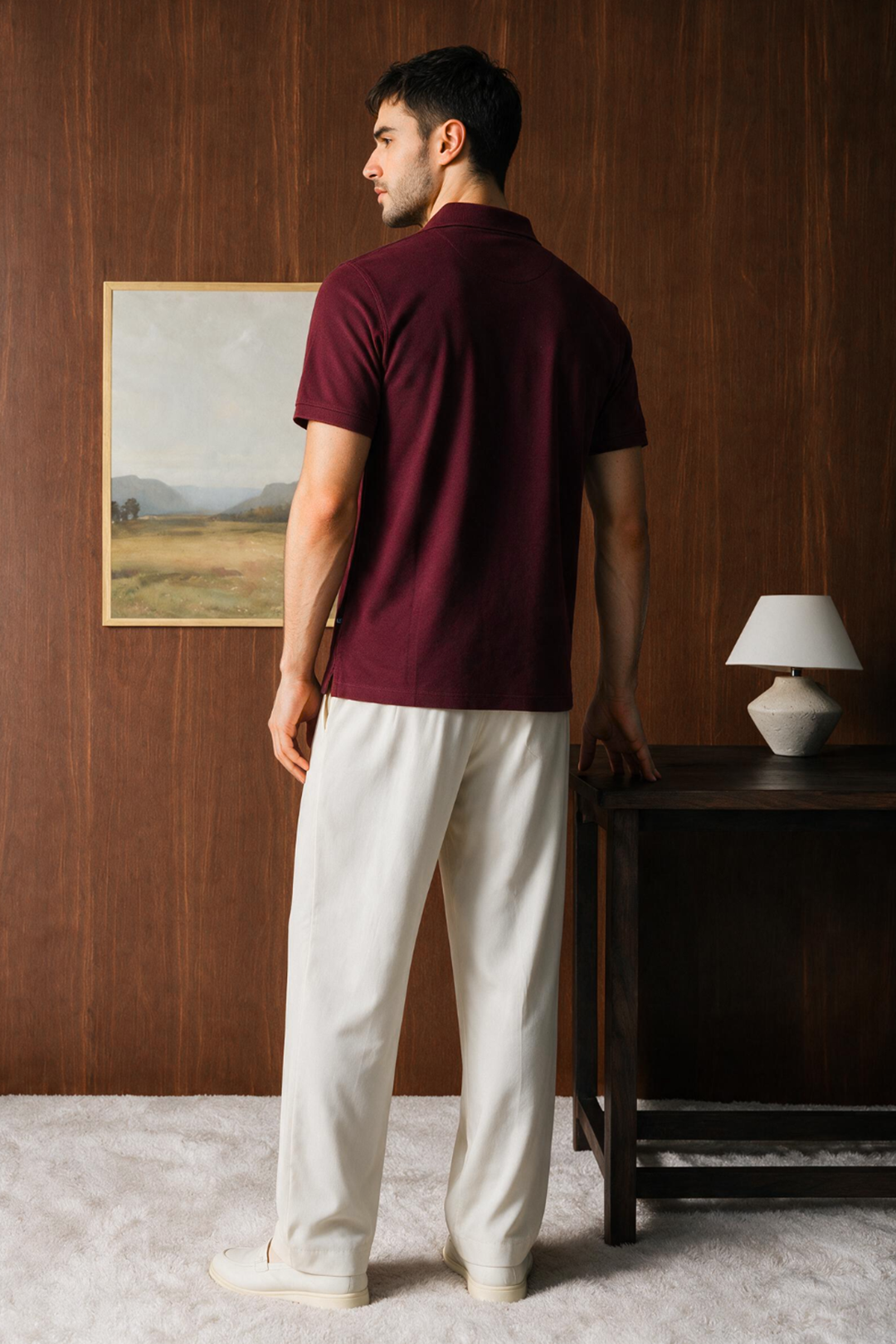 Polka Dot Textured Polo - 6003