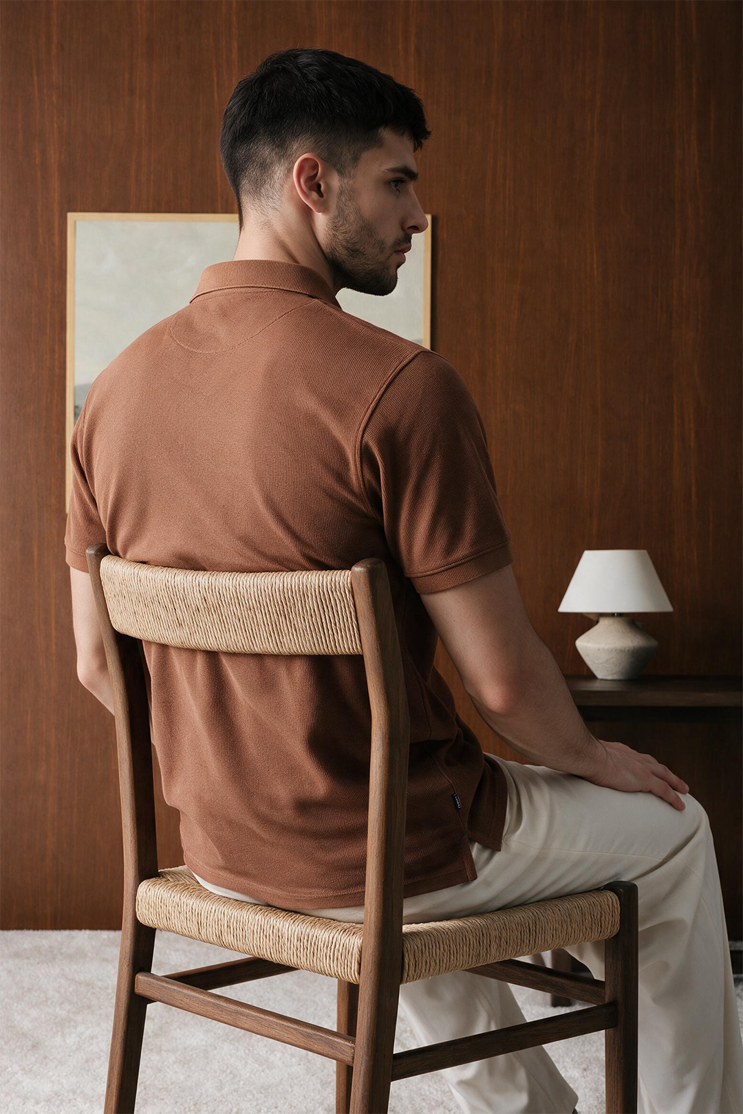 Polka Dot Textured Polo - 6003