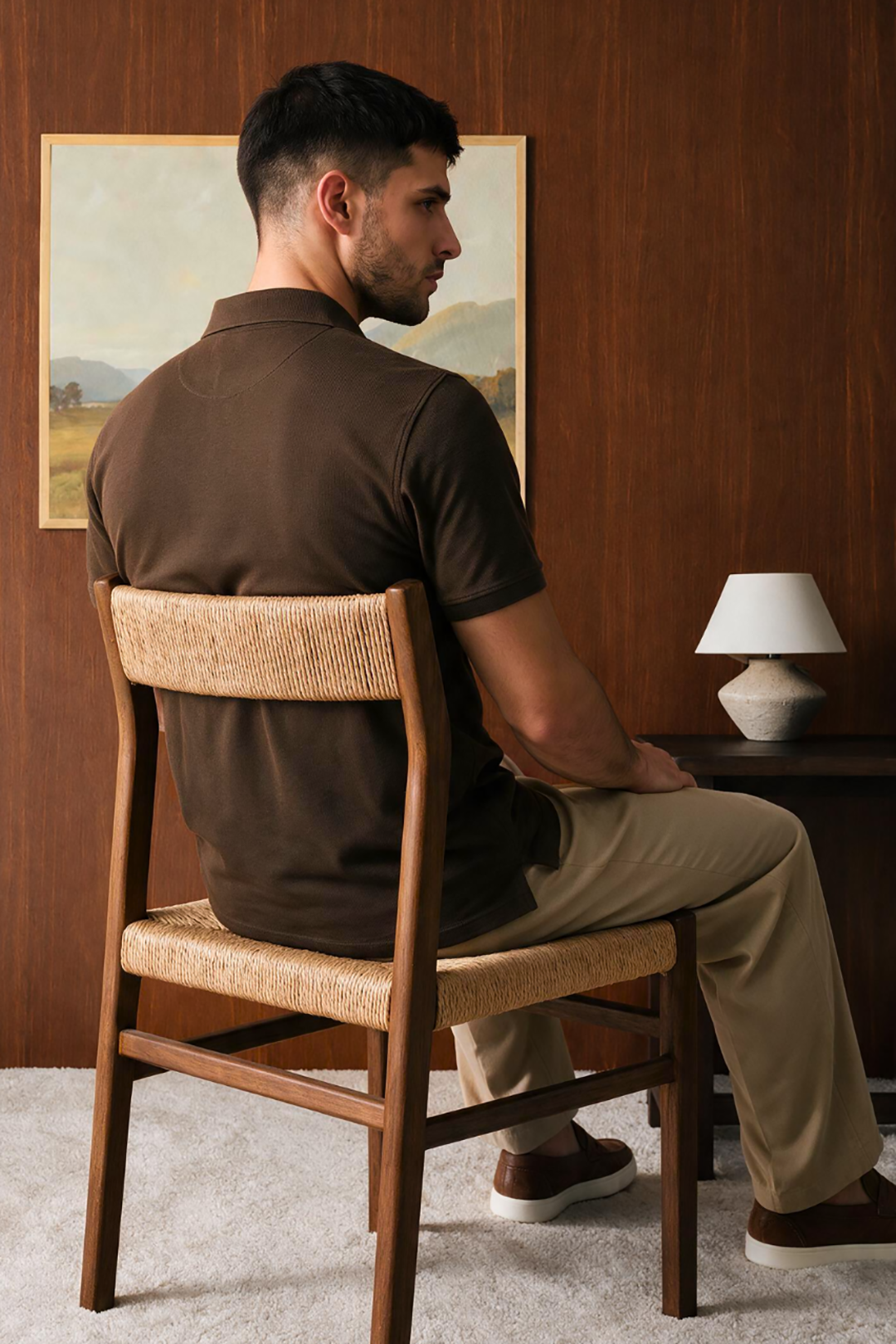 Polka Dot Textured Polo - 6003