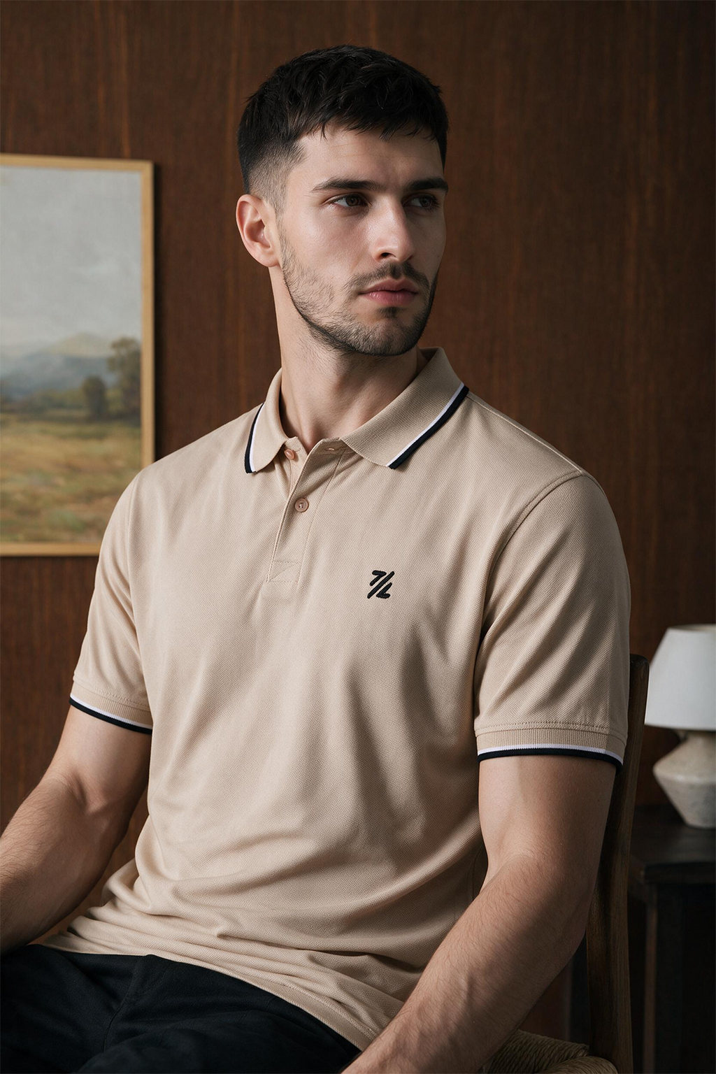 Polka Dot Textured Polo - 6004