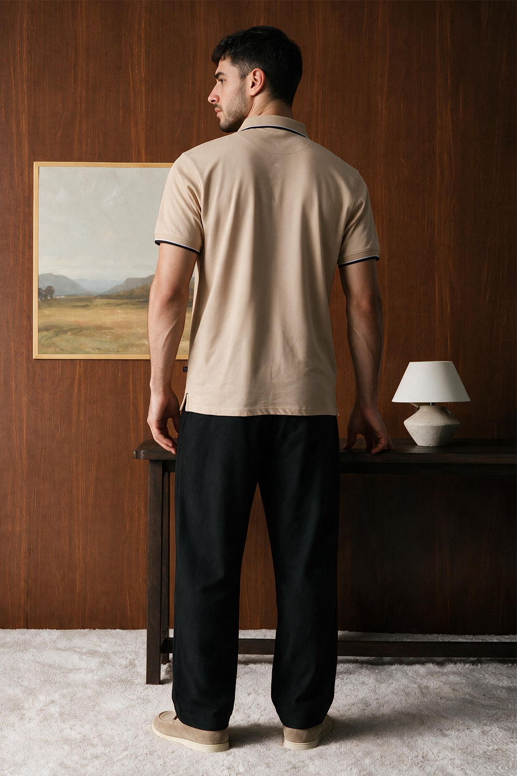 Polka Dot Textured Polo - 6004