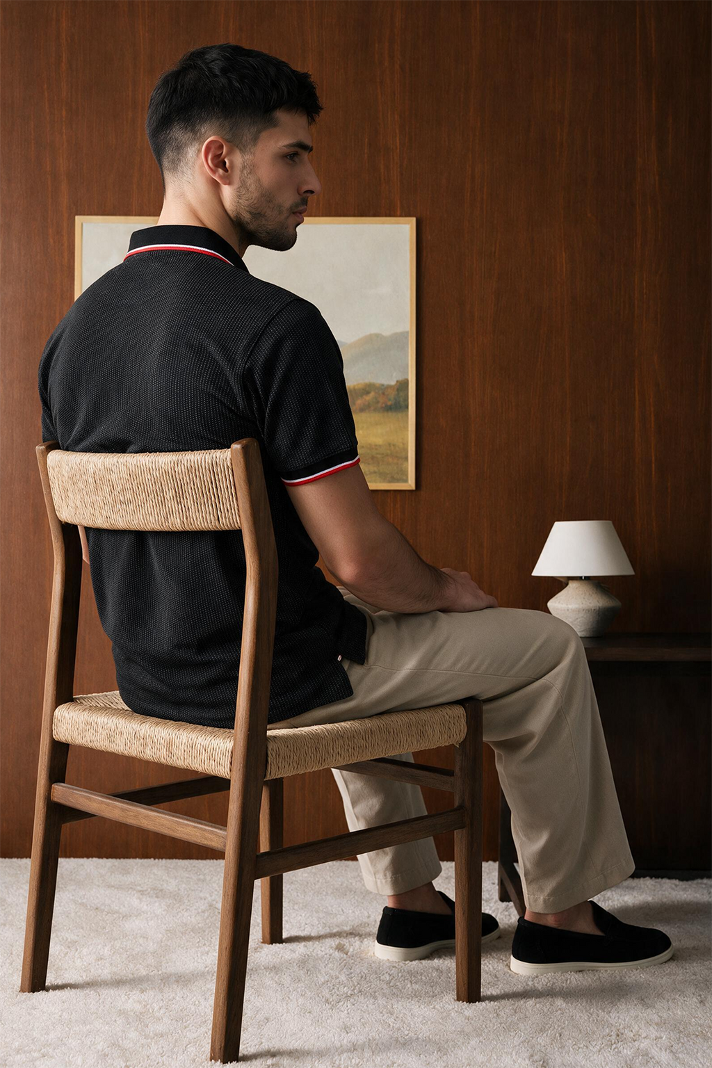 Polka Dot Textured Polo - 6004