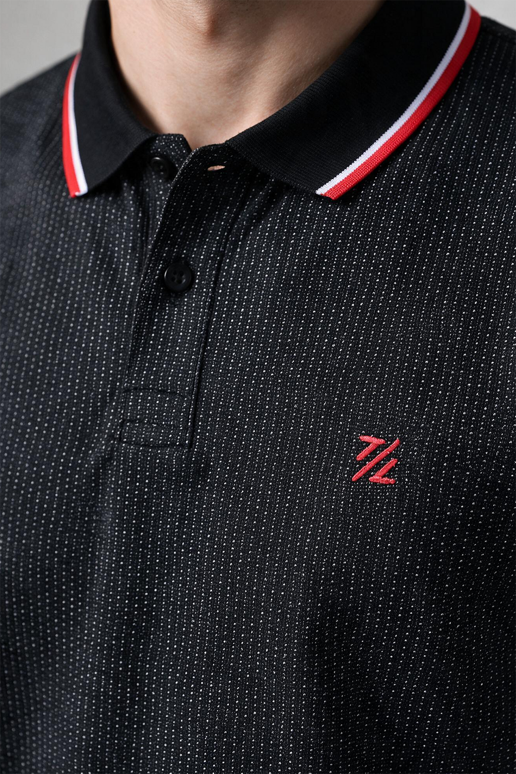 Polka Dot Textured Polo - 6004