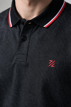 Polka Dot Textured Polo - 6004