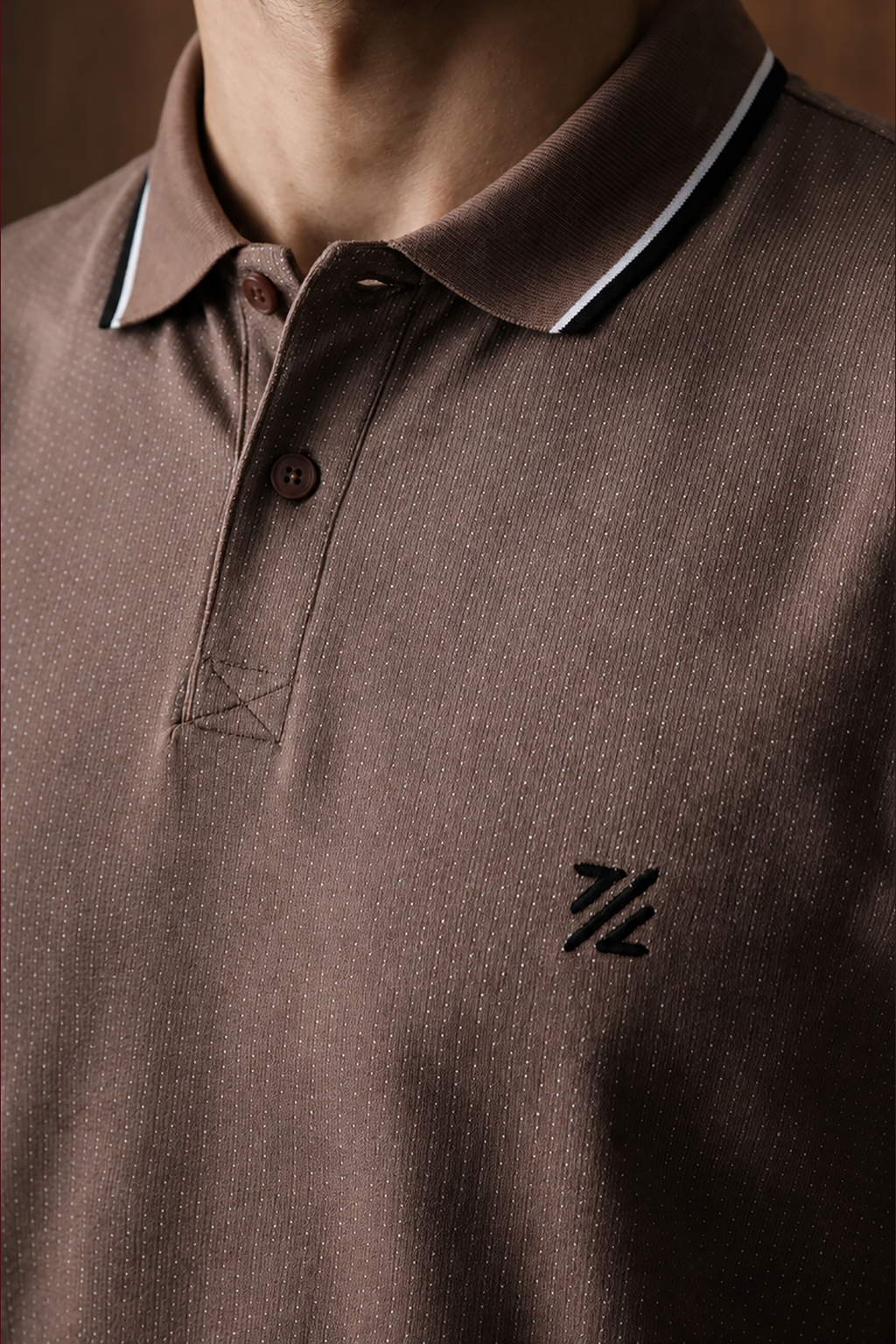 Polka Dot Textured Polo - 6004