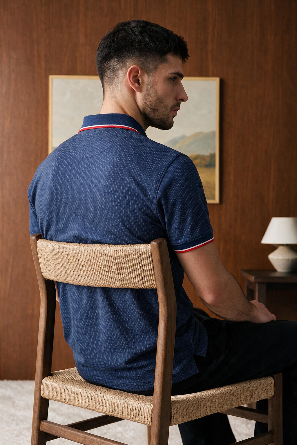 Polka Dot Textured Polo - 6004