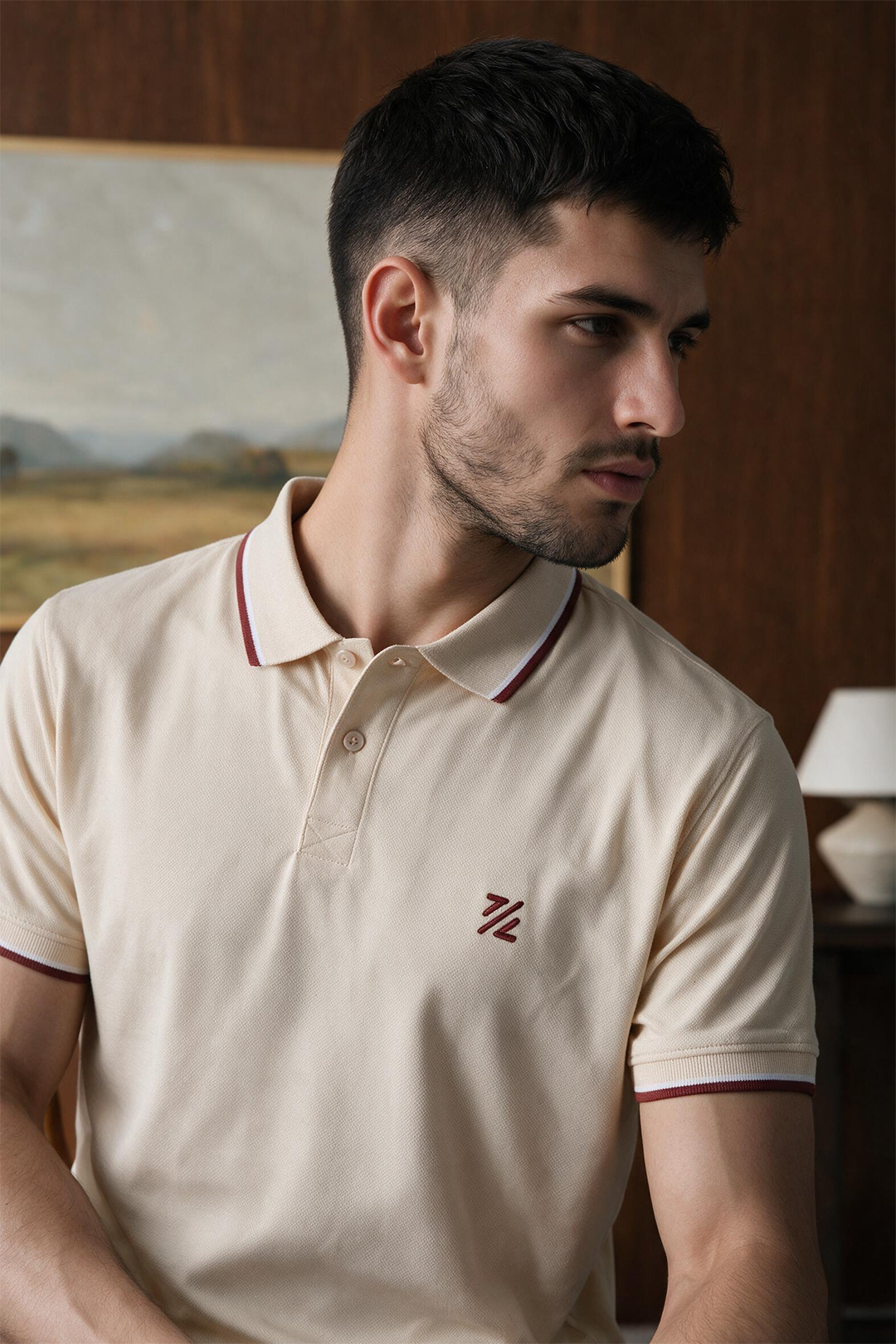 Polka Dot Textured Polo - 6004