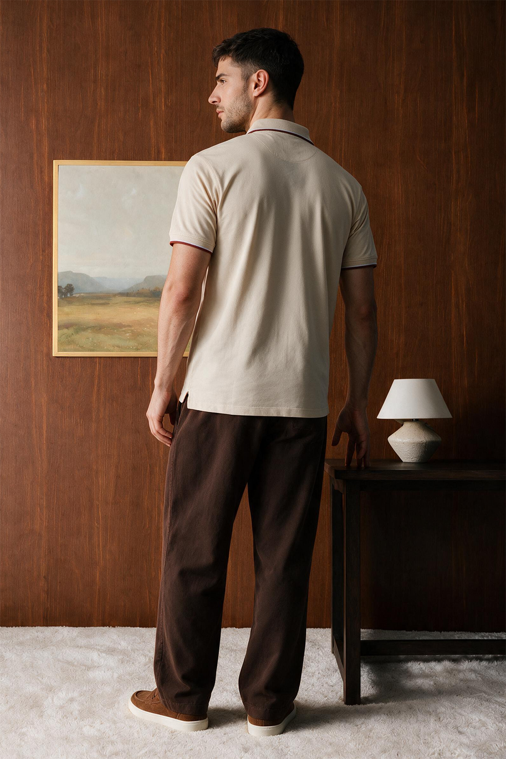 Polka Dot Textured Polo - 6004